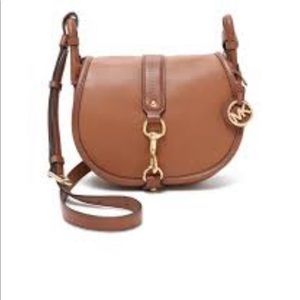 Michael Kors leather saddle style cross body bag